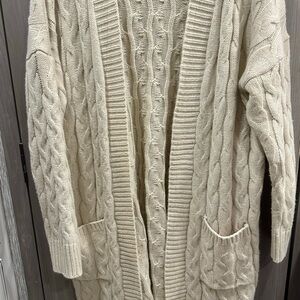 Olive & Oak Cream Cable Knit Cardigan
